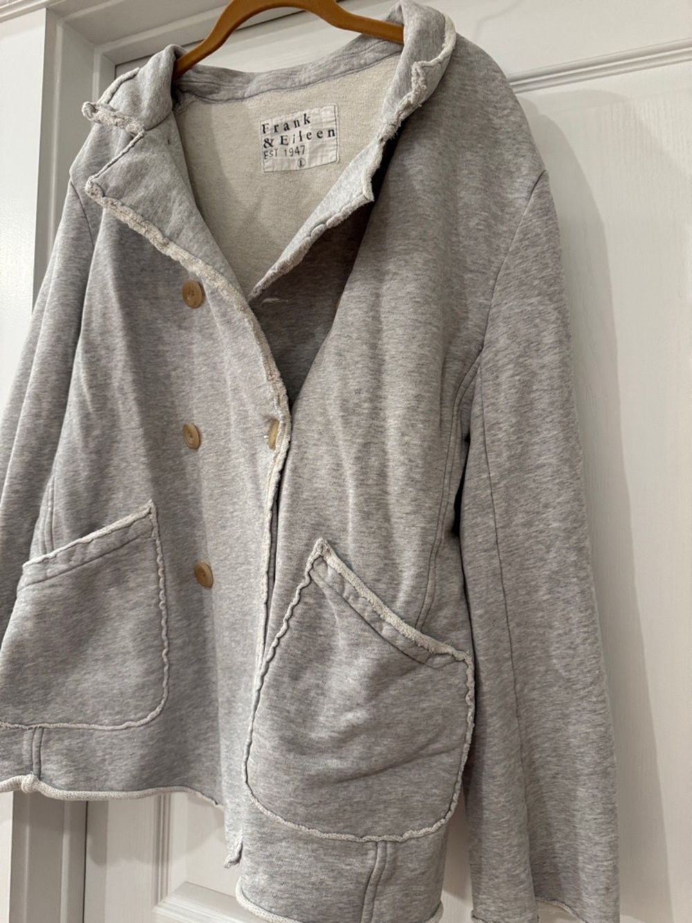 Frank & Eileen Belfast Light Gray Double-Breasted Utility Jacket - Picture 5 of 6